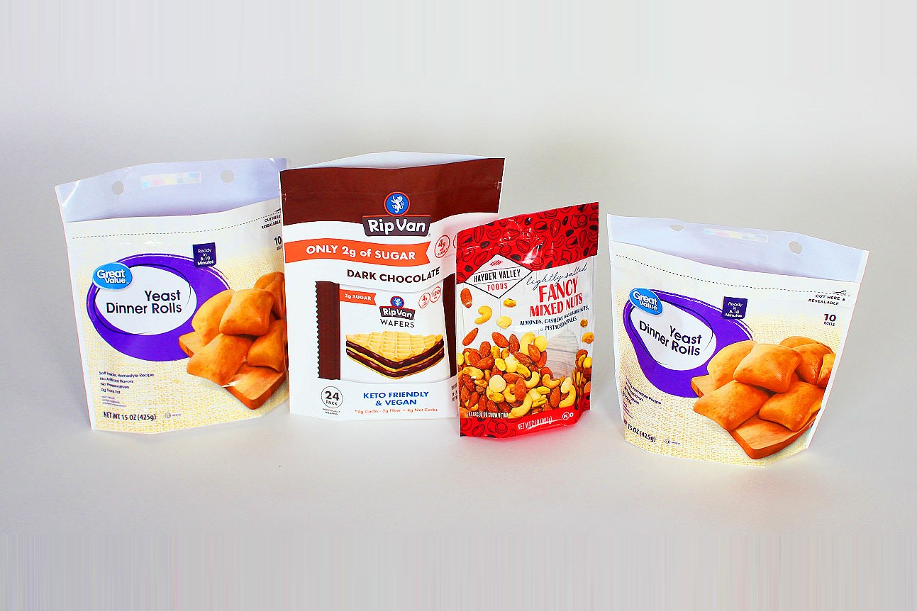Stand-up bags and pouches for retail food brands