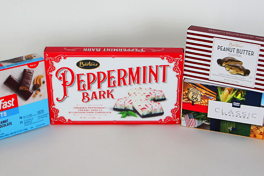 Peppermint Bark and confection packaging